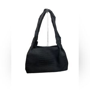 LALO handbag Black Crocodile-Embossed Tote Italian Handbag NWOT